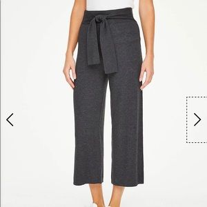 TIE WAIST KNIT WIDE LEG PANTS